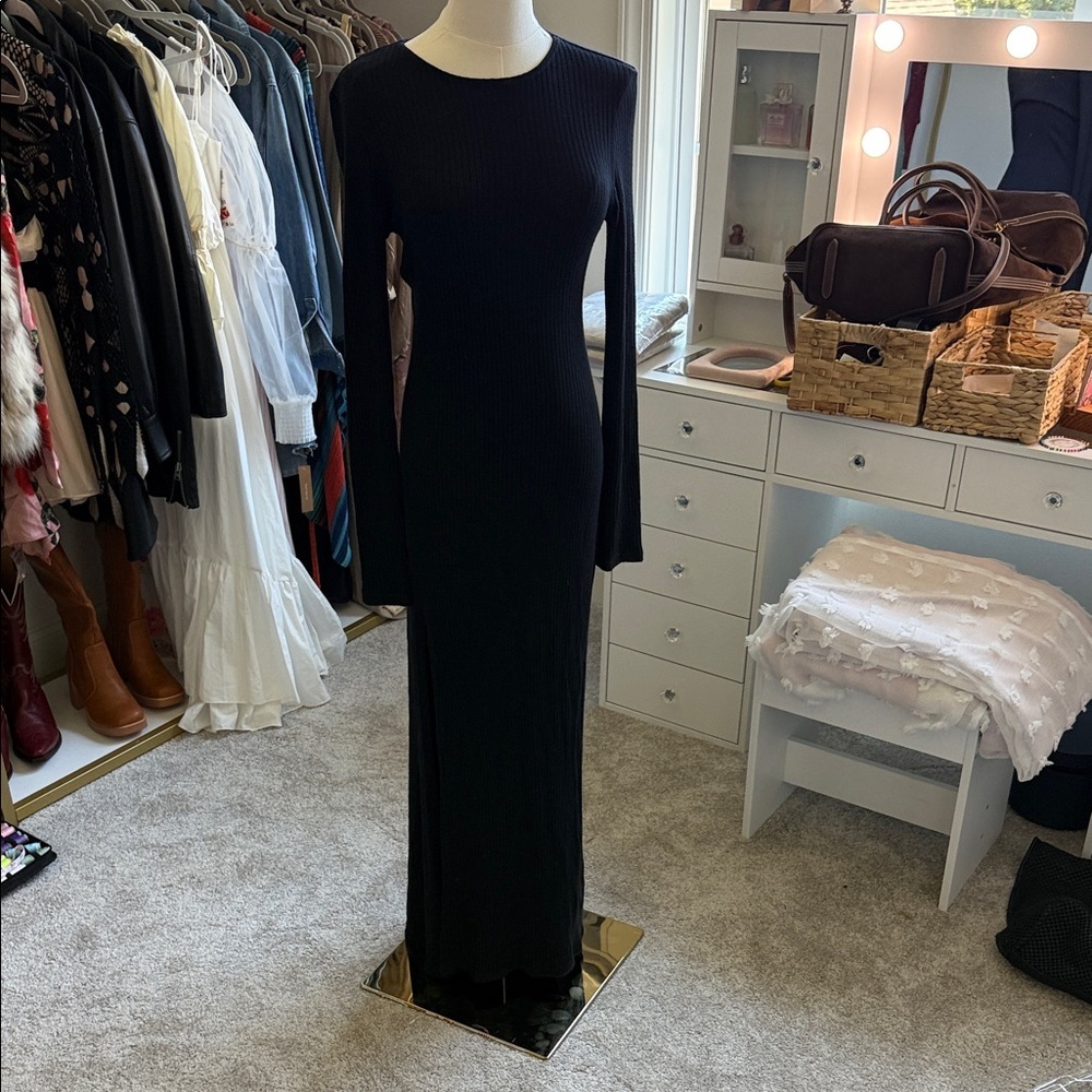 Reformation Black Long Sleeve Dress size small - Picture 2 of 7